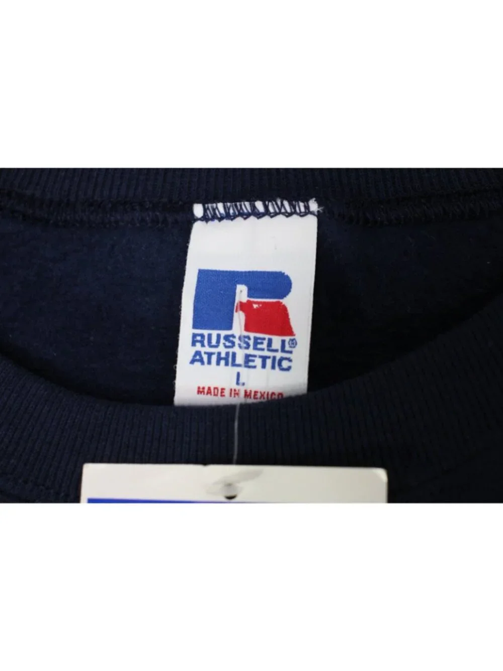 Vintage Russell Athletic Mens Large Y2K Navy Fleece Lined Sweatshirt NEW F1414